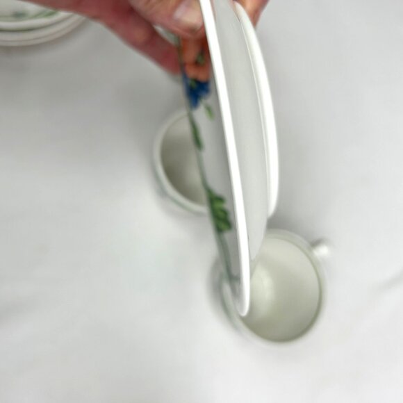 Villeroy & Boch Amapola Porcelain Espresso Tea Cups & Saucers Set Of 4 - Picture 9 of 11